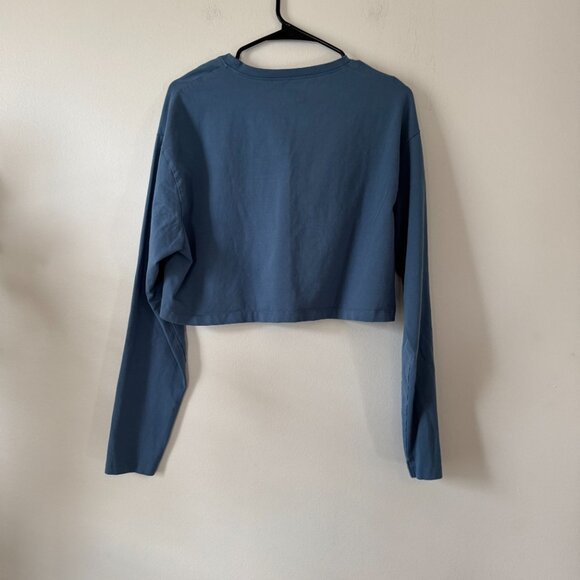 Alphalete Life Style Fit Cropped Long Sleeve Top Blue - Picture 2 of 6